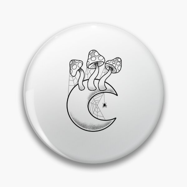 Item preview, Witchcore Spider and Mushrooms on a crescent moon designed and sold by jazzydevil.