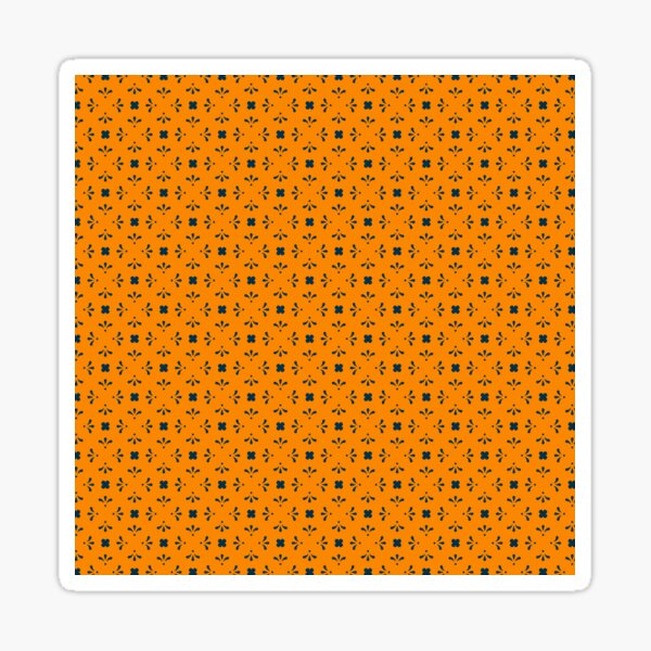 Item preview, Bold Tangerine Navy Flower Pattern Structured and Contrasting designed and sold by CelestineMelody.
