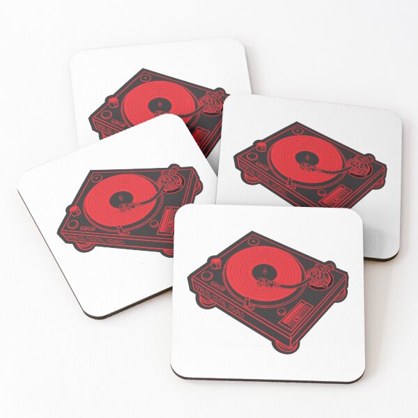 Item preview, Vinyl Record Player Y2K Style (Red Lines + Black Drop Shadow) Analog / Music designed and sold by analogdigitalvz.