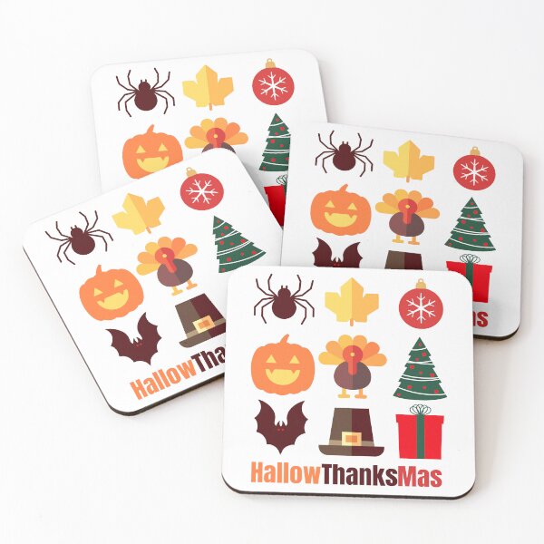 Item preview, HallowThanksMas Halloween Christmas Thanksgiving gift spider bat pumpkin turkey pilgrim hat ornament  designed and sold by InspireGlow.