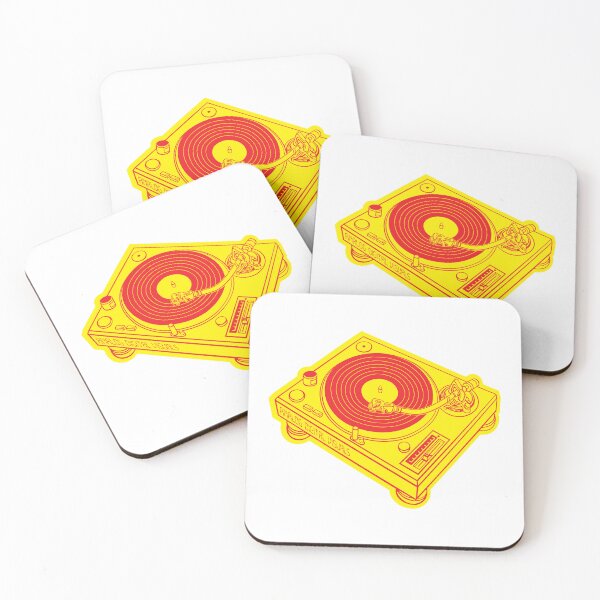 Item preview, Vinyl Record Player Y2K Style (Yellow Lines + Red Drop Shadow) Analog / Music designed and sold by analogdigitalvz.