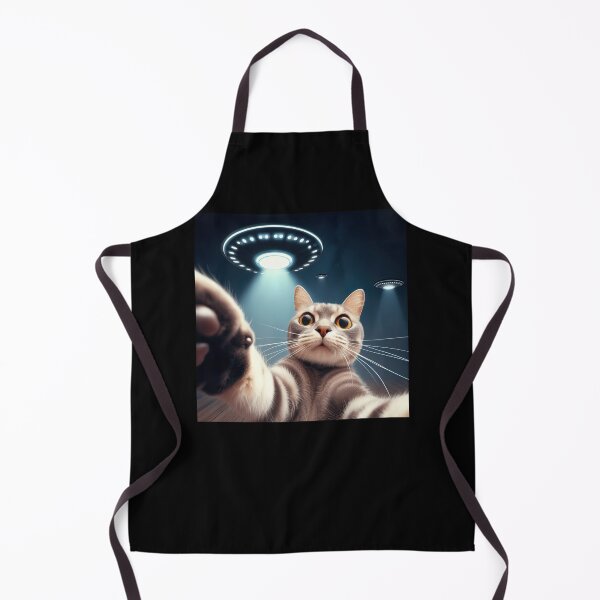 Item preview, funny cat selfie with ufo designed and sold by ururuty.
