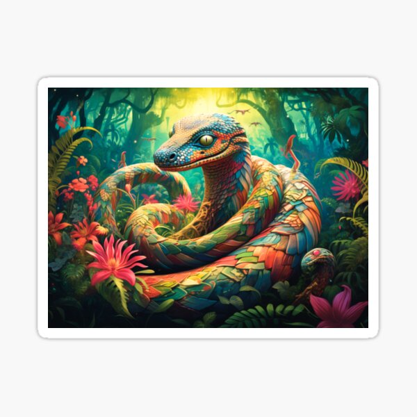 Vista previa del artículo con la obra «Colección Rueda de Medicina Chamánica: Serpiente Sachamama», diseñado y vendido por Divine-Arts.