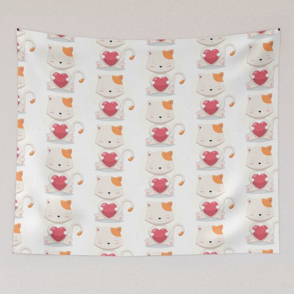 Item preview, cat holding heart, cute cat holding heart, cute cat with heart designed and sold by GreyStanzione1.