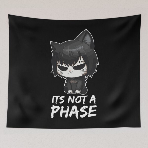 Item preview, Its Not a Phase Emo Cat Goth Black Kitten designed and sold by Peculiarts.