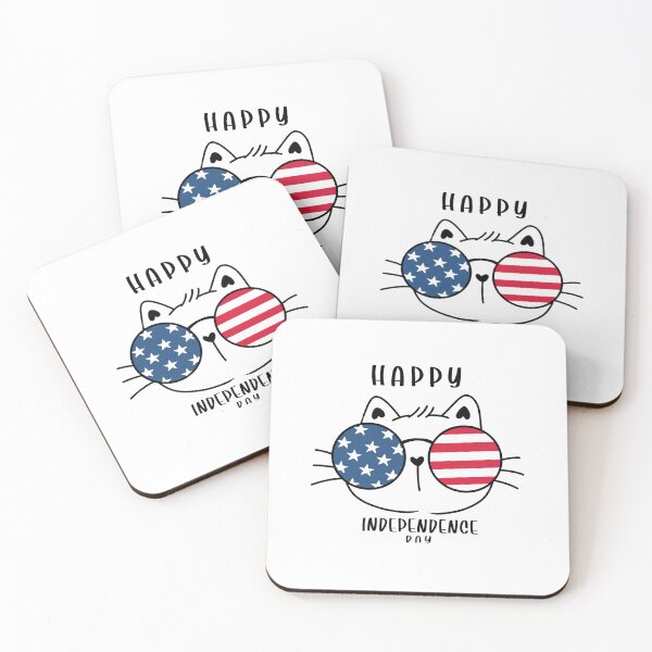 Item preview, Cat head with us flag sunglasses, cat head with us flag, cat head decoration on July 4th designed and sold by GreyStanzione1.