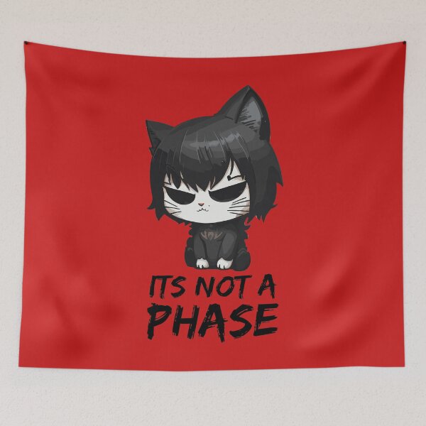 Item preview, Its Not a Phase Emo Cat Goth Black Kitten designed and sold by Peculiarts.