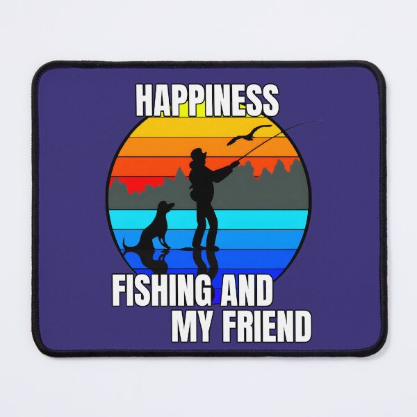 Item preview, Happiness fishing and my friend , Fishing with my dog designed and sold by ratchawoot.