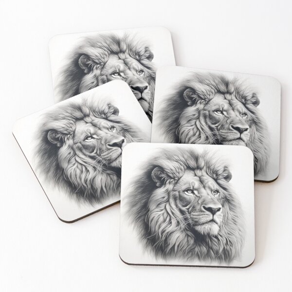 Item preview, Gray scale pencil sketch of a lion designed and sold by dcrc.