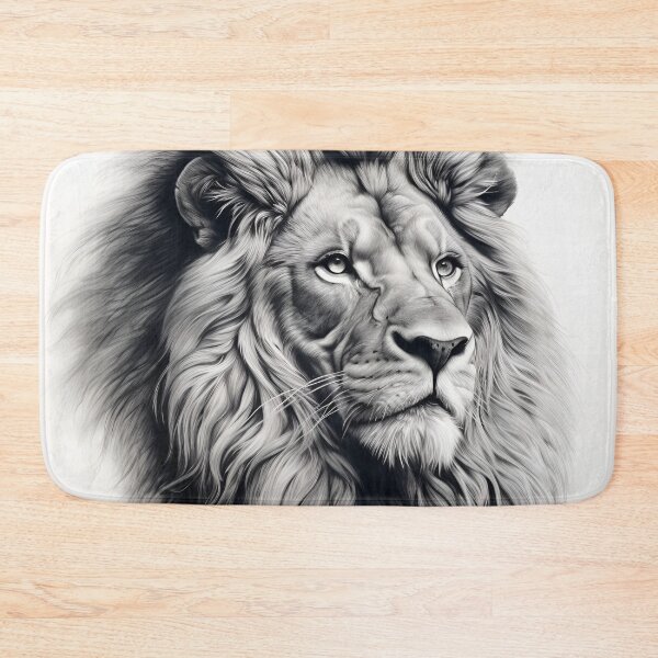Item preview, Gray scale pencil sketch of a lion designed and sold by dcrc.