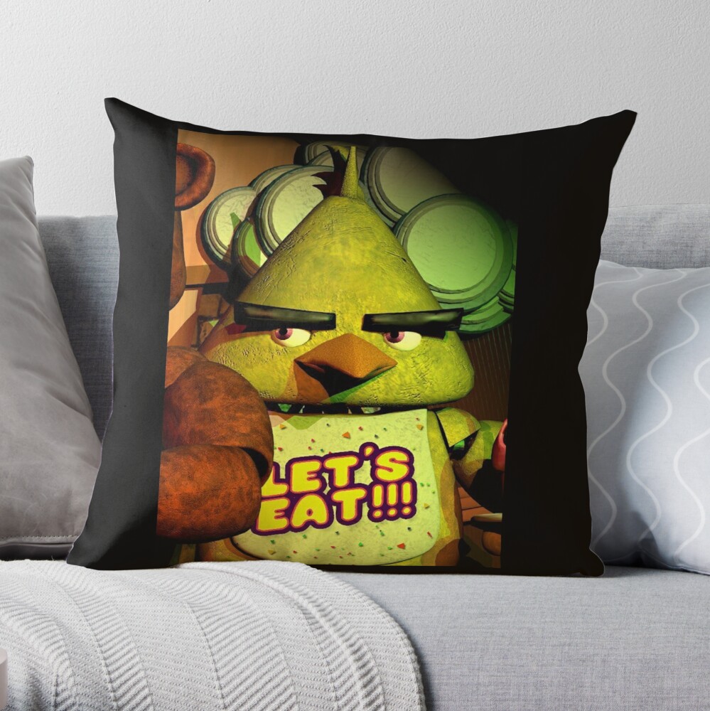 fnaf chica Boobs?!?!?!?!? meme Throw Pillow for Sale by papa-zoinks