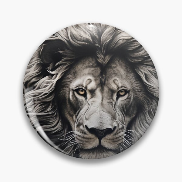 Item preview, gray scale pencil sketch of a lion designed and sold by dcrc.