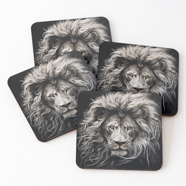 Item preview, gray scale pencil sketch of a lion designed and sold by dcrc.
