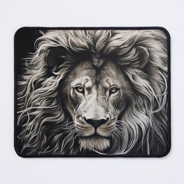 Item preview, gray scale pencil sketch of a lion designed and sold by dcrc.