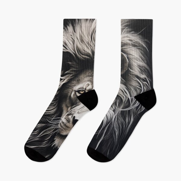 Item preview, gray scale pencil sketch of a lion designed and sold by dcrc.