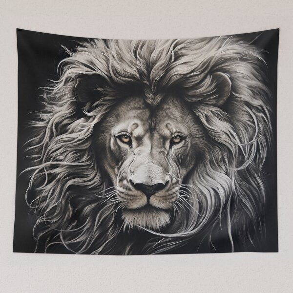 Item preview, gray scale pencil sketch of a lion designed and sold by dcrc.
