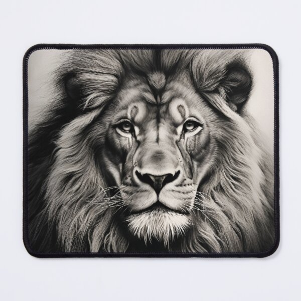 Item preview, gray scale pencil sketch of a lion designed and sold by dcrc.