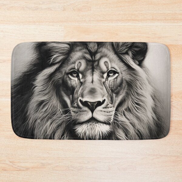 Item preview, gray scale pencil sketch of a lion designed and sold by dcrc.