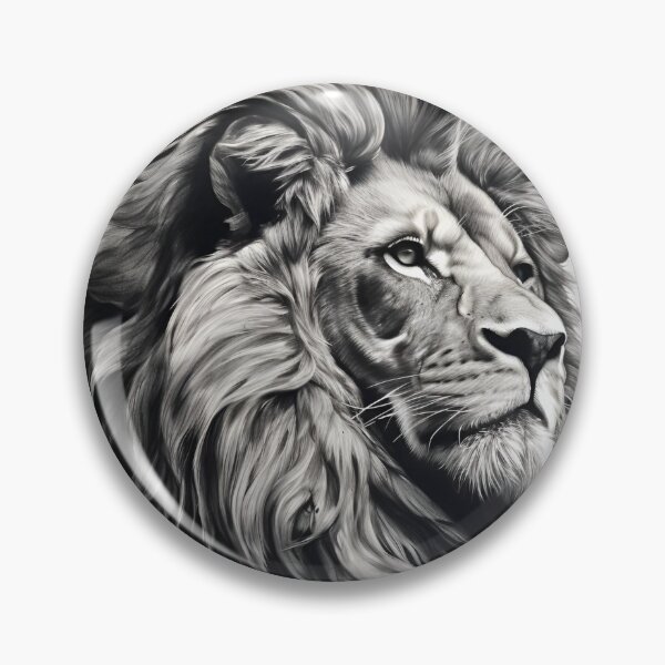 Item preview, gray scale pencil sketch of a lion designed and sold by dcrc.