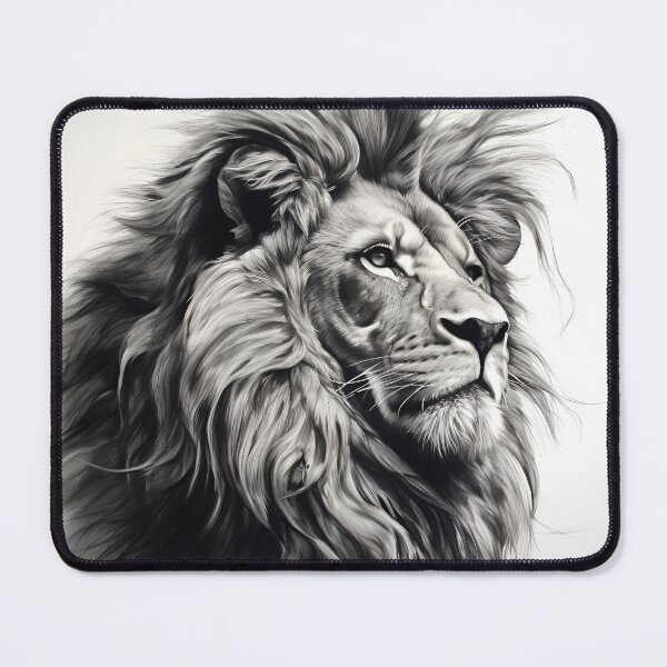 Item preview, gray scale pencil sketch of a lion designed and sold by dcrc.