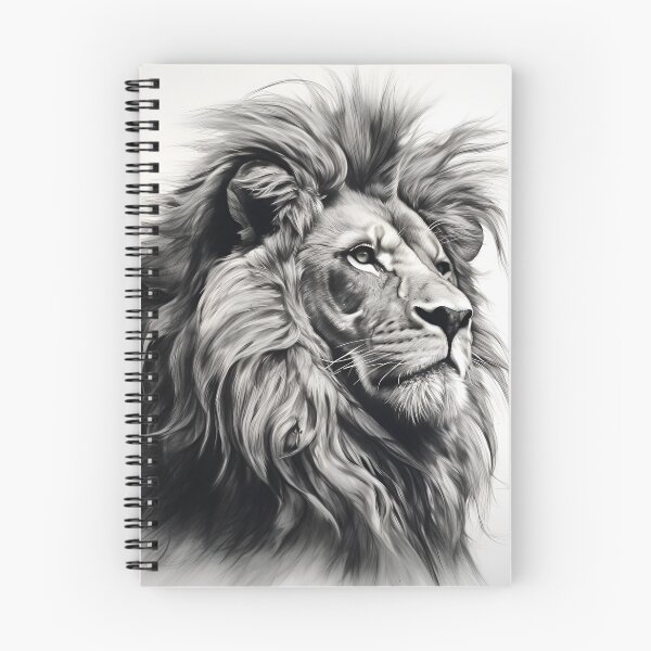 Item preview, gray scale pencil sketch of a lion designed and sold by dcrc.