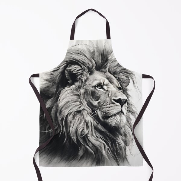 Item preview, gray scale pencil sketch of a lion designed and sold by dcrc.
