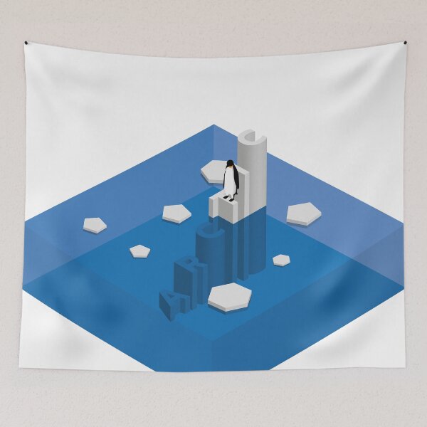 Item preview, Penguin on a melting iceberg. text ARCTIC designed and sold by kongkorakrich.