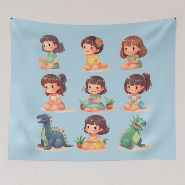 Item preview, T-shirth kids dinosaur, smiling, laughing and various simple poses  designed and sold by Nanthikan.