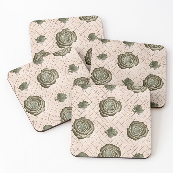 Item preview, Green Light Roses Pattern Design in brown background designed and sold by Carlos Gudino.