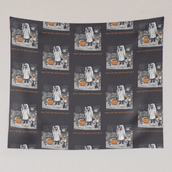 Item preview, Don’t let the data scare you Halloween skeleton  designed and sold by t1n3333.