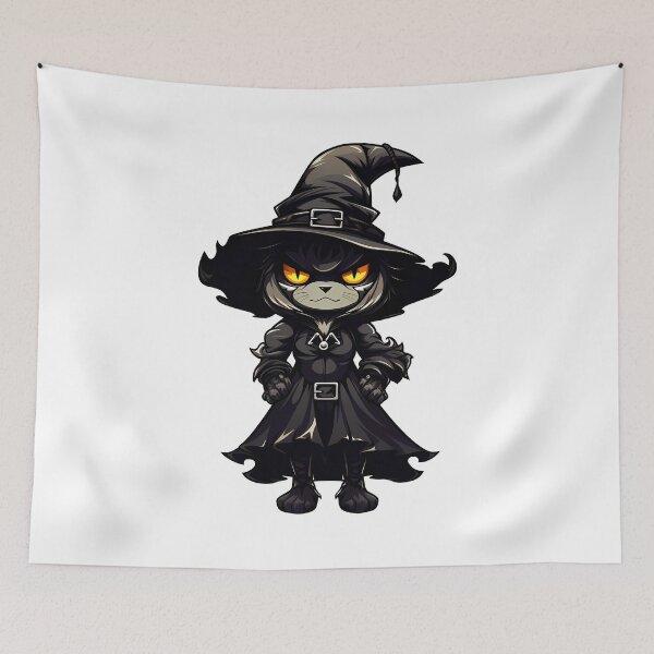 Item preview, Halloween Witch Cat: Enchanting Feline Magic for Spooky Nights designed and sold by hamishby.