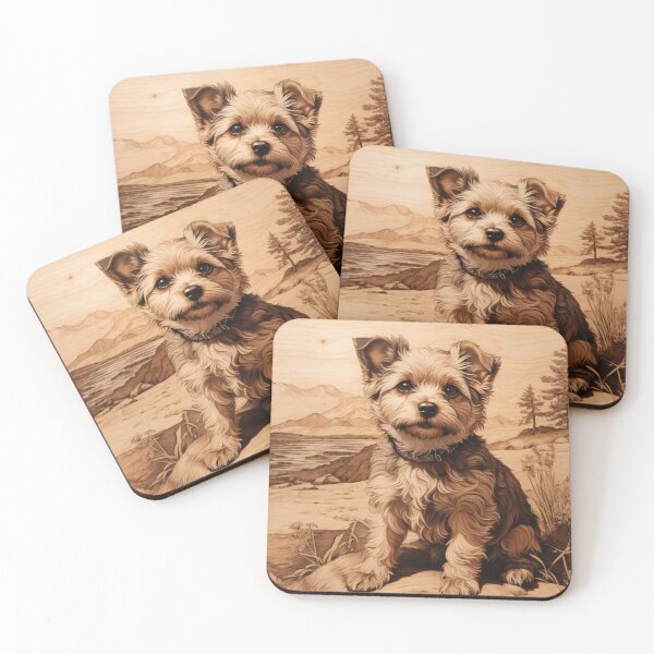Item preview, Yorkipoo: The Lively Elegance of Wood (Pyro Pets Art - 061) designed and sold by pyropetsart.