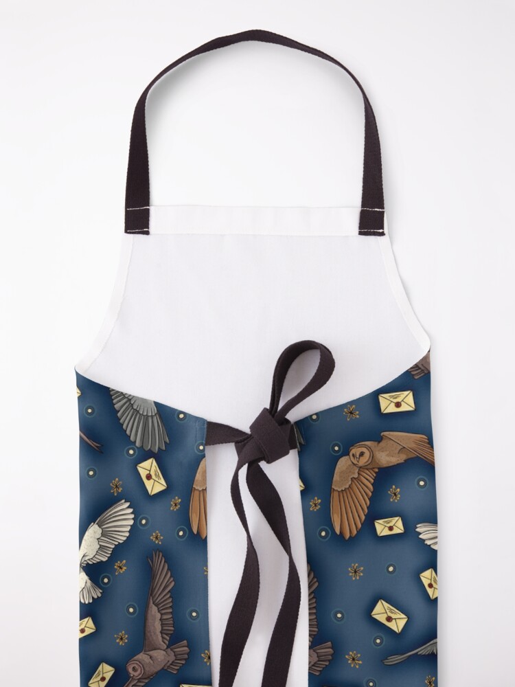 Thumbnail 5 of 6, Apron, Owl Post Blue (Dark) designed and sold by smoothfoxill.