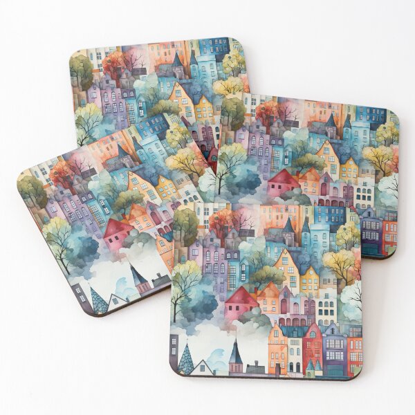 Item preview, Watercolor Cityscape designed and sold by Abralacazamra.