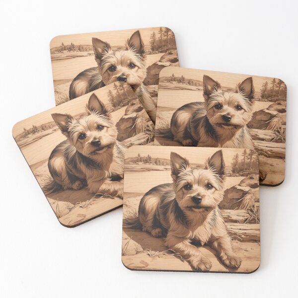 Item preview, Silky Terrier: The Graceful Elegance of Wood (Pyro Pets Art - 068) designed and sold by pyropetsart.