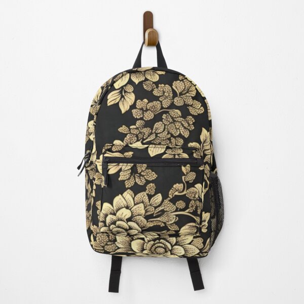 Item preview, Vintage Gold Flower Pattern on Black designed and sold by GraphicsClub.