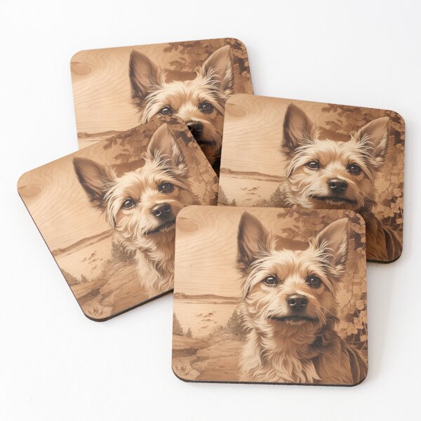 Item preview, Silky Terrier: The Graceful Elegance of Wood (Pyro Pets Art - 069) designed and sold by pyropetsart.
