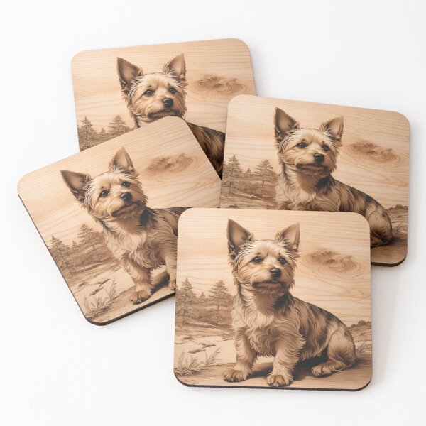 Item preview, Silky Terrier: The Graceful Elegance of Wood (Pyro Pets Art - 070) designed and sold by pyropetsart.