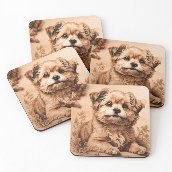 Item preview, Shih Poo: The Endearing Charm of Wood (Pyro Pets Art - 071) designed and sold by pyropetsart.