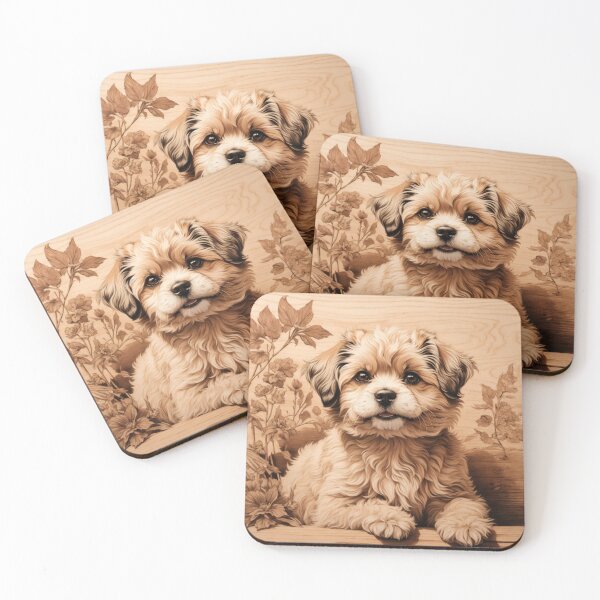 Item preview, Shih Poo: The Endearing Charm of Wood (Pyro Pets Art - 072) designed and sold by pyropetsart.
