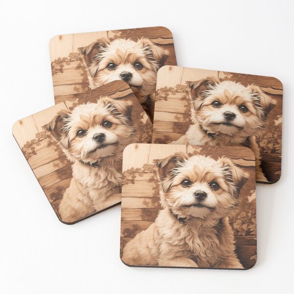 Item preview, Shih Poo: The Endearing Charm of Wood (Pyro Pets Art - 073) designed and sold by pyropetsart.