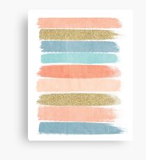 Mariko - Brushstroke, Painterly, painted, paint, summer, 70s colors Canvas Print