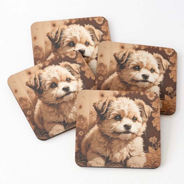 Item preview, Shih Poo: The Endearing Charm of Wood (Pyro Pets Art - 074) designed and sold by pyropetsart.