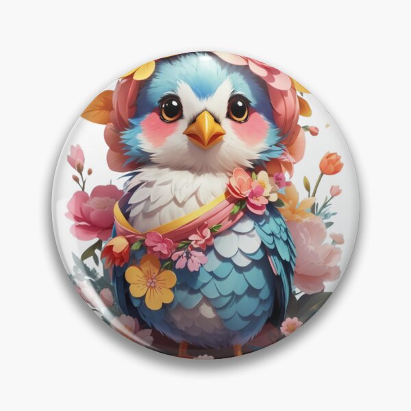 Artikelvorschau, Aufkleber eines niedlichen Blumensperlings. entworfen und verkauft von Vegasstickers.