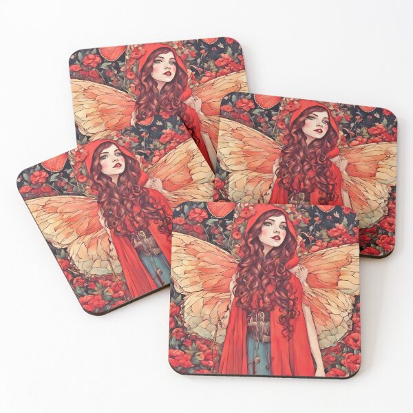 Item preview, Reyna - Autumn Abstract Fairy in Red designed and sold by FaerieFusion.
