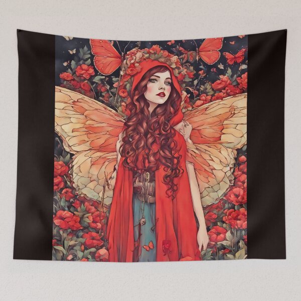 Item preview, Reyna - Autumn Abstract Fairy in Red designed and sold by FaerieFusion.