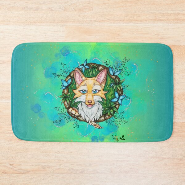 Item preview, Fox with blue butterflies designed and sold by farahmae.