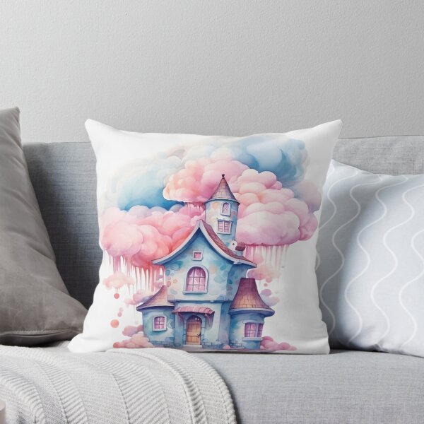 Item preview, Fantasy Cotton Candy House Watercolor designed and sold by KitsuneYin.