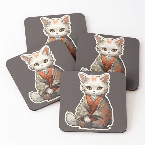 Item preview, Cat in Gray Kimono Japanese Style designed and sold by KitsuneYin.