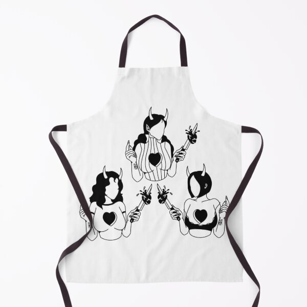 Item preview, demon goth girls stabbing hearts with knifes designed and sold by BrontesWhimsyStore.